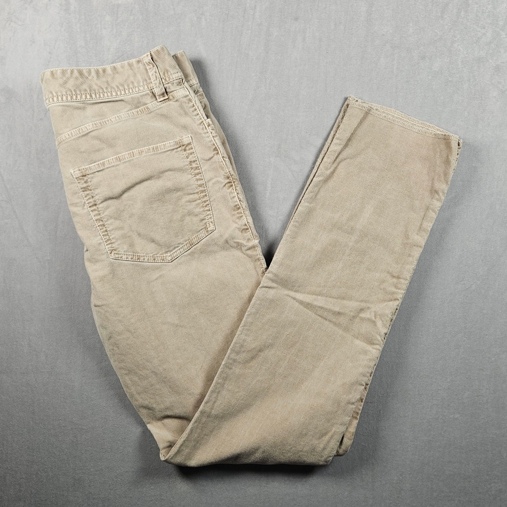 James Perse Corduroy Pants Mens 32x34 Tan Khaki 5-Pocket Stretch Preppy Casual
